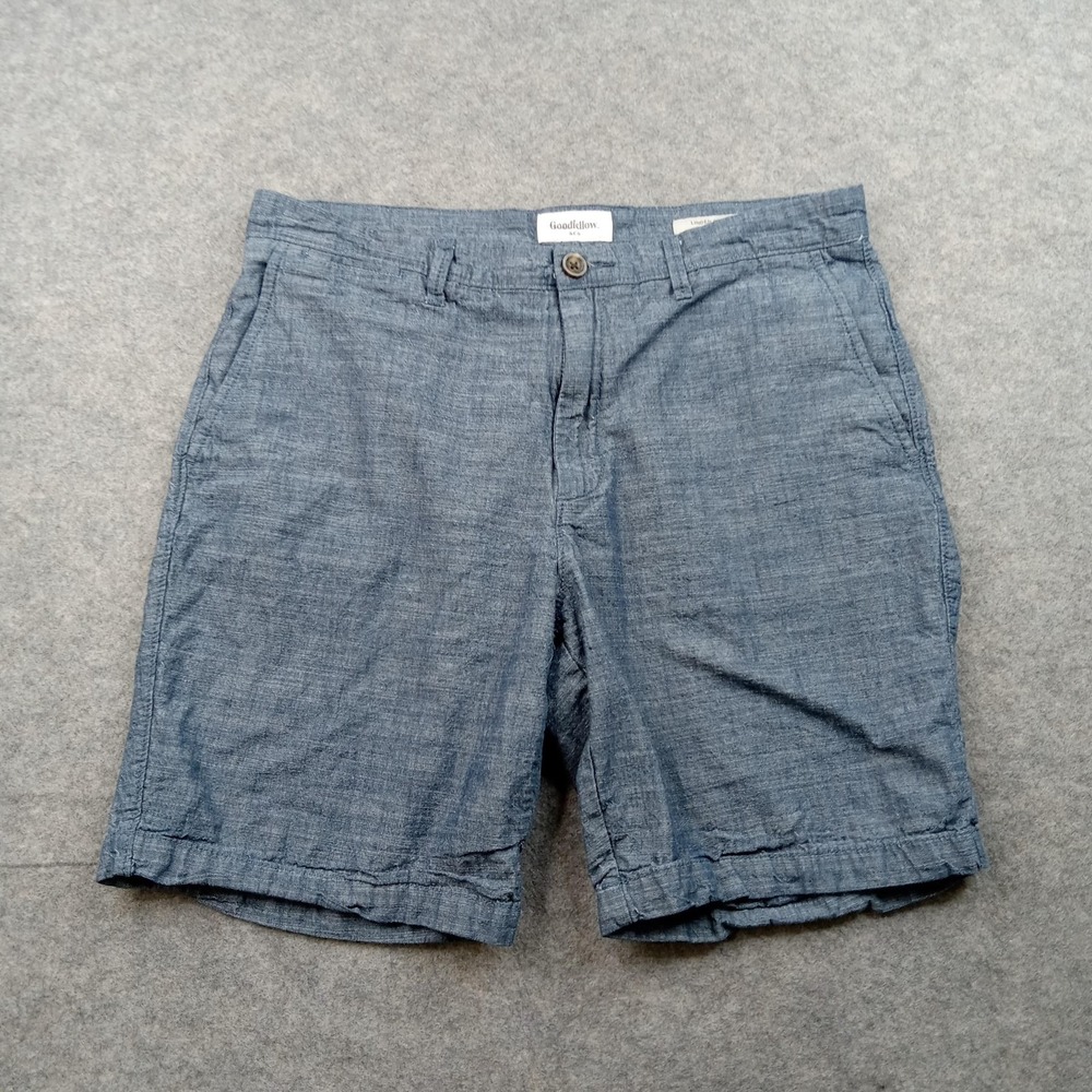 Goodfellow Shorts Mens 34 Blue Linden 5" Inseam Cotton Chino Casual